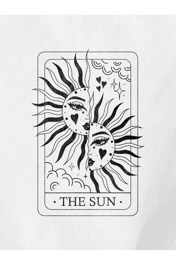WEARTEX Unisex 2-Piece Tarot Card The Sun - The Moon Design Printed Lover Couple Combination