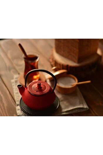 Bambum Taşev T0080 Linden Hyacinth Cast Iron Teapot 300 ml Red Cast Iron Teapot