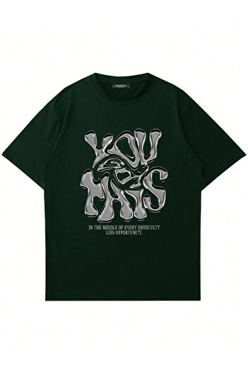Mad&Calf Unisex You Got This Printed Crew Neck Oversize Tshirt
