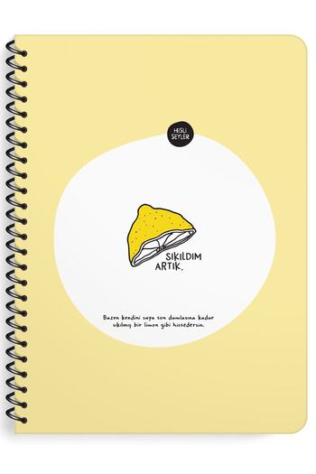KESKİN COLOR Feeling Things 16.5*22.5 80 Sheets Checked Sticker Notebook I'm Bored Now