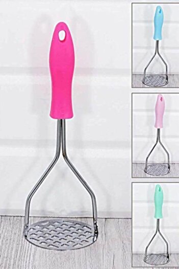 AKCAKESE Lüx Renkli Saplı Metal Patates Ezici