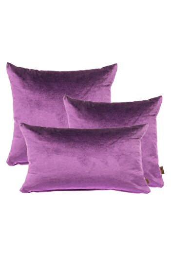 Alacastore Solid Color Dark Pink Velvet Full Throw Pillow Set 3 Different Sizes