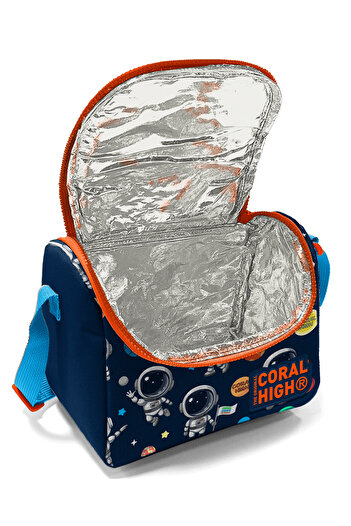 Coral High Kids Lacivert Mavi Astronot Desenli Thermo Beslenme Çantası 11867