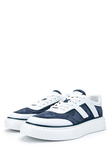 FABI Erkek Hakiki Deri Lacivert/Beyaz Sneakers & Spor Ayakkabı