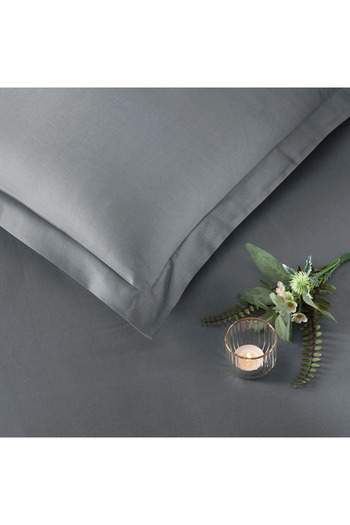 Taç CROWN COLOR DREAMS DOUBLE PERSONAL SATIN BASIC Duvet Cover Set ANTHRACITE