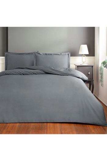 Taç CROWN COLOR DREAMS DOUBLE PERSONAL SATIN BASIC Duvet Cover Set ANTHRACITE