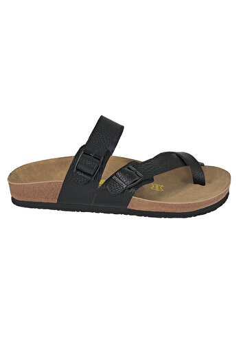 Moosefield Παντόφλες Unisex Μαύρες Γνήσιες Δερμάτινες