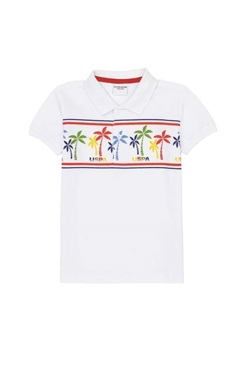 U.S. Polo Assn. ΒΑΣΗ. Πόλο Χρώμα Μπλουζάκι με μοτίβο δέντρου - Λευκό - L - ST07461-Λευκό-L