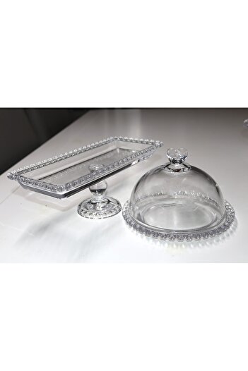 COOKCASE LOVE COLLECTION YUVARLAK PASTA SUNUMLUĞU VE AYAKLI DİKDÖRTGEN SUNUMLUK SUR-14-30