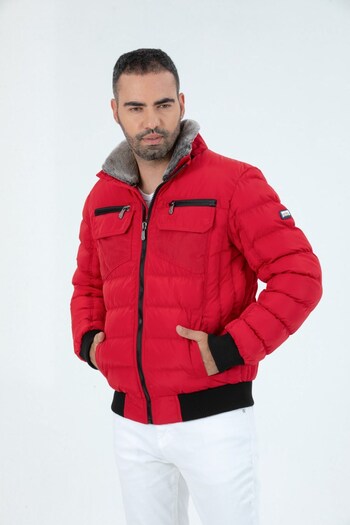 G-FOX Men's Short Hoodless Padded Wind Resistant Classic Puffer Jacket 9098