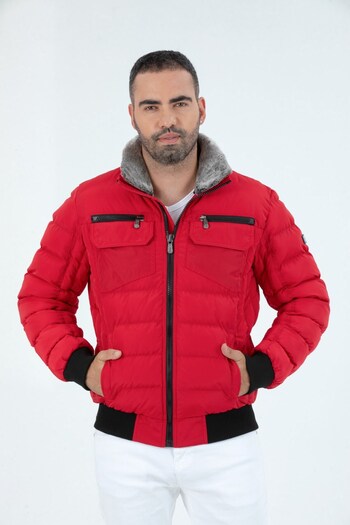 G-FOX Men's Short Hoodless Padded Wind Resistant Classic Puffer Jacket 9098