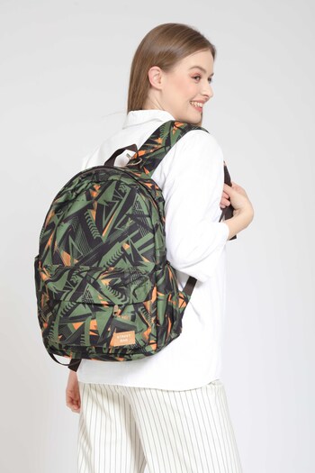 Street Bag Unisex Αδιάβροχο σακίδιο πλάτης με γεωμετρικό σχέδιο χακί - καθημερινό, σχολικό και κατασκήνωση ταξιδιού