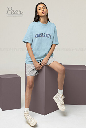 Pear Wear Канзас-Сіті друкована унісекс футболка Oversize T-shirt