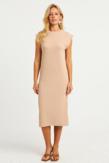 Cool & Sexy Dámské kamenné základní midi šaty DMR279