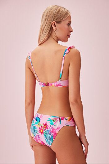 SUWEN Full Dolgulu Fırfırlı Straplez Bikini Üst