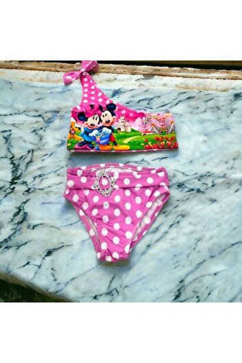 Esterella Kinder-bikini-set Mit One-shoulder-schnalle Und Gürtel – Schleifendetail
