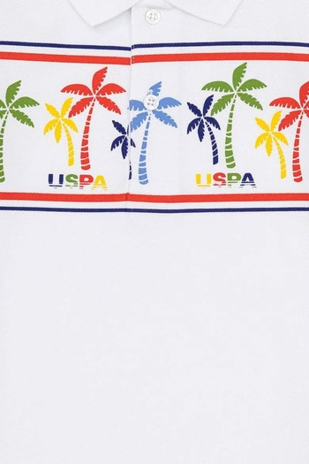U.S. Polo Assn. ΒΑΣΗ. Πόλο Χρώμα Μπλουζάκι με μοτίβο δέντρου - Λευκό - L - ST07461-Λευκό-L