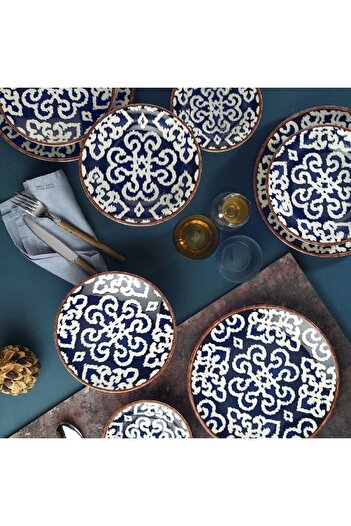 Kütahya Porselen Nano Ceramic Cake Plate 20 Cm 6 Pieces 89071 Pattern
