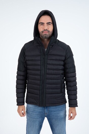 G-FOX Men's Short Removable Hooded Padded Water Repellent Classic Puffer Jacket 9710
