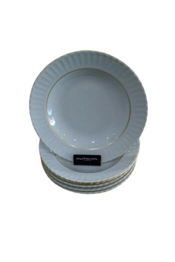 Kütahya Porselen 6 Pieces Mother of Pearl Gilded Dinner Plate 22 cm