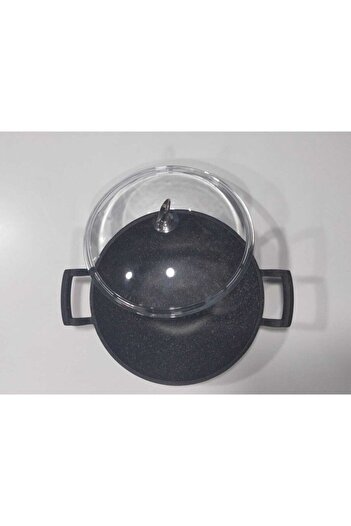 COOKCASE Cast Iron Granite Roasting Pan with Lid 30 Cm