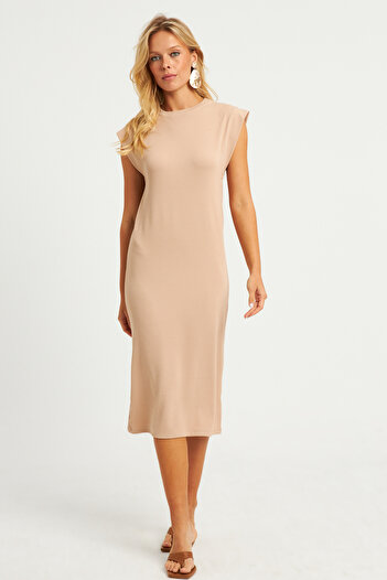 Cool & Sexy Dámské kamenné základní midi šaty DMR279