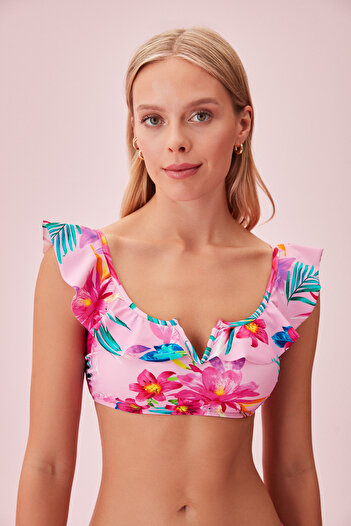 SUWEN Flounced Bralette Bikini Top