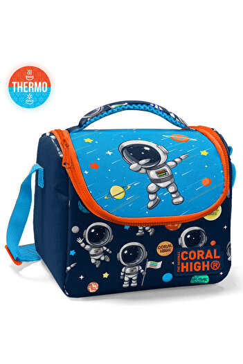 Coral High Kids Lacivert Mavi Astronot Desenli Thermo Beslenme Çantası 11867