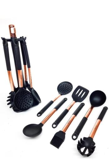 AROW Helper 7 Piece Silicone Scoop Set Copper Color