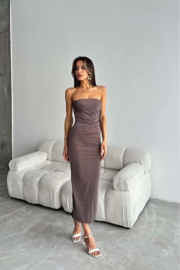 Eka Women's Mink Strapless Dress 1018-0287