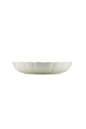 Kütahya Porselen Bone Luz 6-Piece Cukur Plate with Gold Mesh