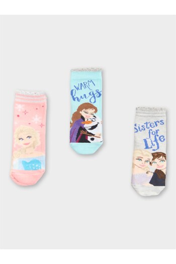 Frozen Lisanslı Kız Çocuk 3 Çift Soket Çorap 20522
