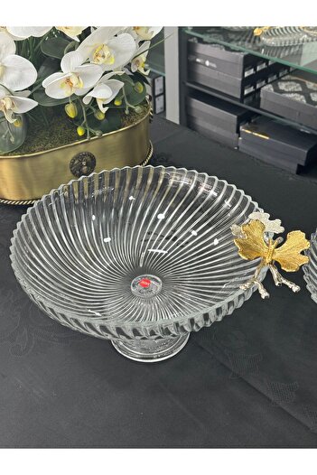 Santara Avangard Special Design Simple Model Gold Metal Double Butterfly Magnificent Set Made of 2 Presentations