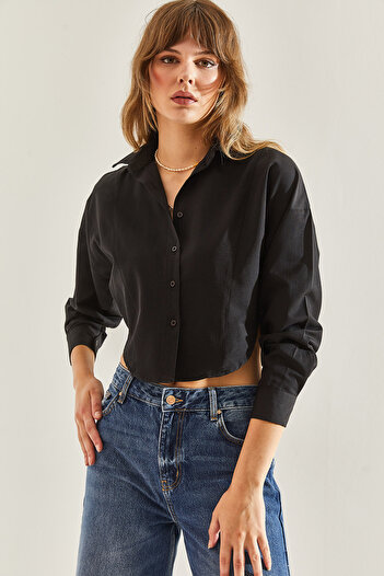 Bianco Lucci Women's Oversize Crop Shirt60251088