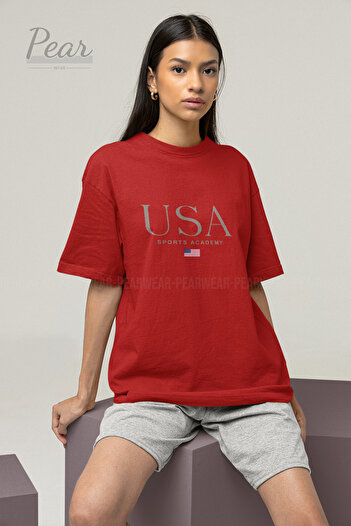 Pear Wear Унісекс футболка з принтом USA Oversize T-shirt