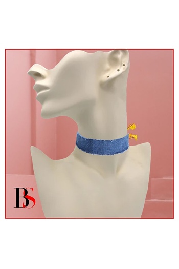 Bijustore Blue Denim Women's Choker Necklace