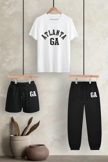 EFFRENATU Atlanta GA Εκτυπωμένο Unisex Loose Mold Πακέτο μπλουζών 3 τεμαχίων