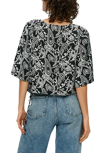 s.Oliver Blouse shirt, O-shape, elastic hem, round neck