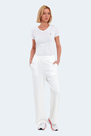 Slazenger Ville Women's Loose Leg Ecru Sweatpants with Pockets