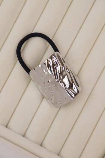 Sacha Accessories Bombed Wave Silver Elastic Buckle
