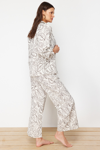 Trendyol Collection Linen Woven Floral Print Shirt and Pants Set - Tbess24Au00063