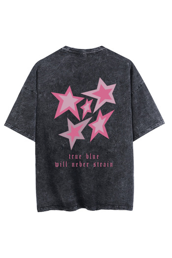 Mad&Calf Unisex Washable True Blue Moment εμπριμέ μπλουζάκι Oversize