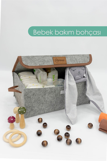mordesign Felt Organizer with Lid for Newborn - In-Cabinet Laundry/Toy Organizer