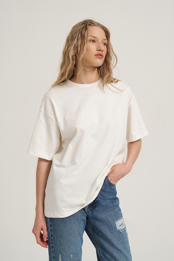Quzu Basic Oversize T-Shirt Ecru