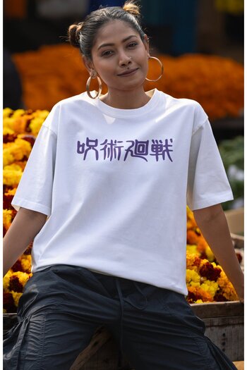 Fuddy Moda Μπλουζάκι Anime Unisex Oversize - Gojo Satoru Ryoiki Tenkai Πίσω Εκτύπωση