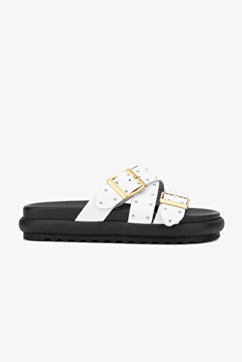 Valmenti Papuci de damă Assa din piele naturală albă - Confortabili și eleganti