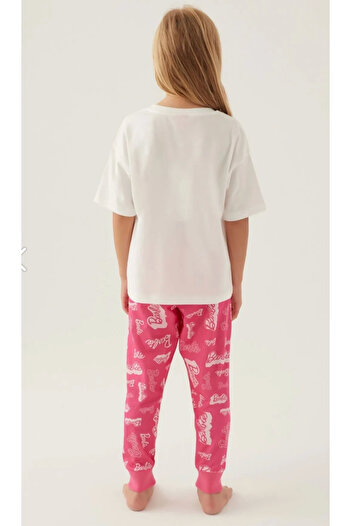 Barbie Kız Çocuk, Lisanslı, Barbie, Kısa Kollu T-shirt Pijama Takımı