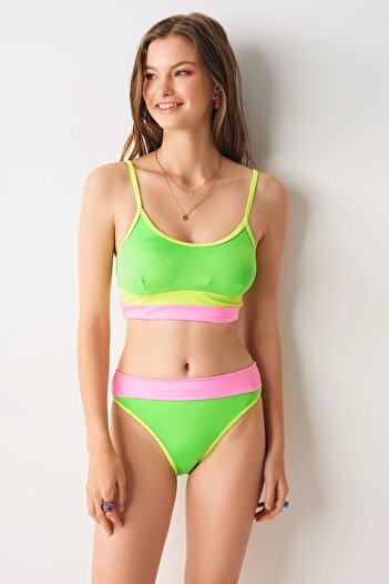 Pierre Cardin Neon-Green Jojoba Piece Single Bottom - 239210