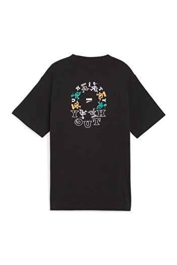 Puma Downtown Relaxed Graphic Men's Black Casual Style T-Shirt62435951