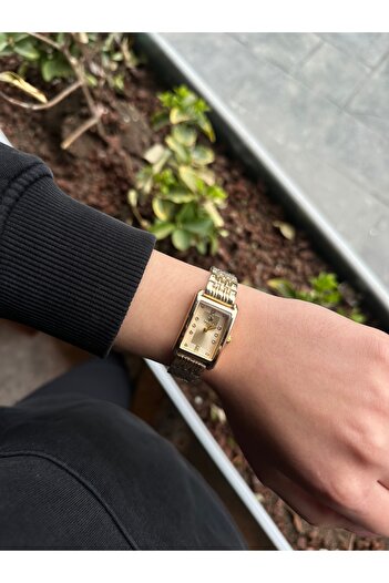 İnogge Vintage Gold Kadın Çelik Dikdörtgen Kol Saati